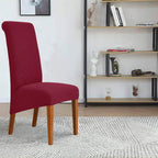 Deisy Dee Stretch Xl/Oversized Soft Spandex Extra Large Dining Room Chair Covers For Kitchen Dining,Removable Washable Chair Protectors Slipcovers (Burgandy, 2)