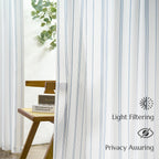 Jinchan Blue And White Striped Curtains 63 Inch Length For Living Room Bedroom Blue On White Curtains Pinstripe Curtains Privacy Light Filtering Rod Pocket Modern Window Curtains Set 2 Panels