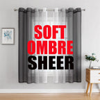 G2000 Sheer Curtains & Drapes 63 Inch Length Grey and White Ombre Curtains for Bedroom Living Room Window Curtains Light Filteri