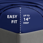 Cathay Home Essentials Ultra Soft Hypoallergenic Wrinkle Resistant Double Brushed Microfiber Bedding Sheet Set, Royal Blue, Full