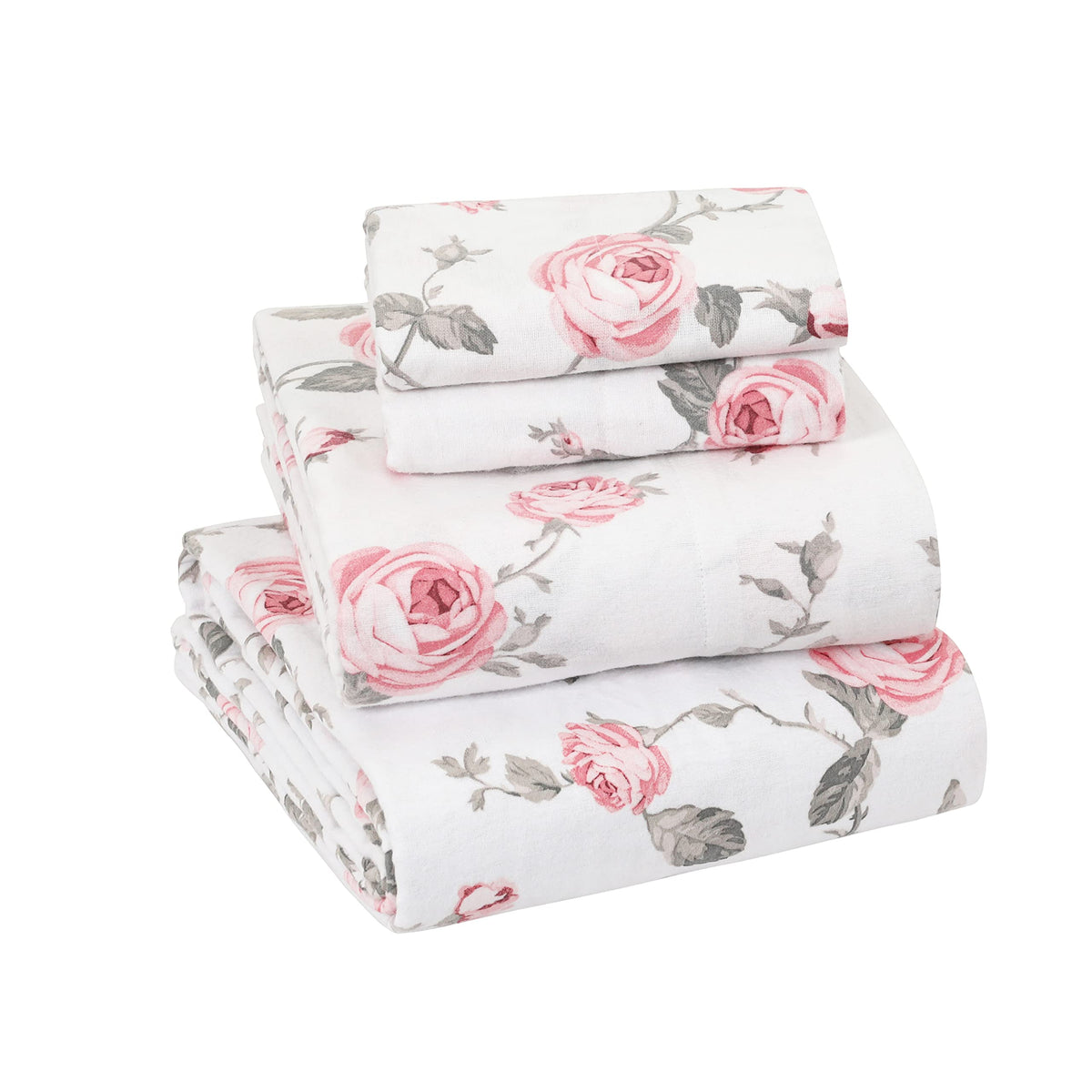Sleepdown 100% Cotton Flannel Sheets Queen Size - Super Soft, Heavyweight, Double Brushed, Anti-Pill Flannel Queen Sheets - 16''