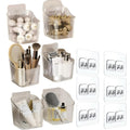 6Pack small Wall Mount Organizer, Adhesive Cabinet Door Storage Bins, Clear Makeup Container, Stackable Organizer Basket for Kit
