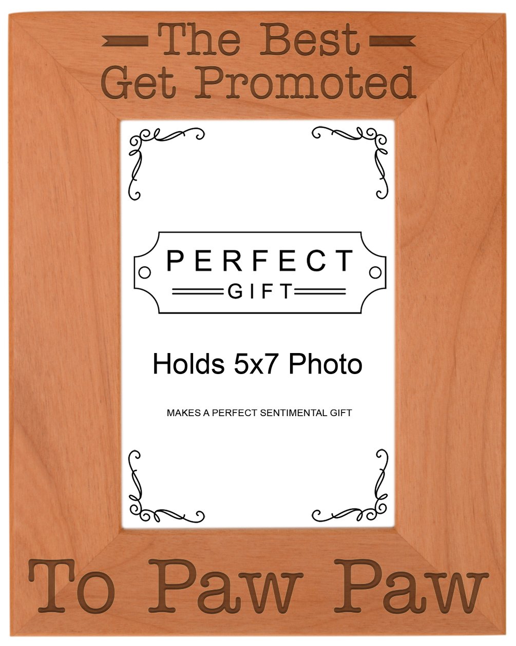 ThisWear Gift for Grandpa Best Get Promoted to Paw Paw Natural Wood Engraved 5x7 Portrait Picture Frame Wood