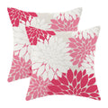 CXMEIFLY Hot Pink White Summer Outdoor Pillow Covers 18x18 Inch Set of 2 Blush Pink Dahlia Floral Decor Throw Pillows Modern Geo