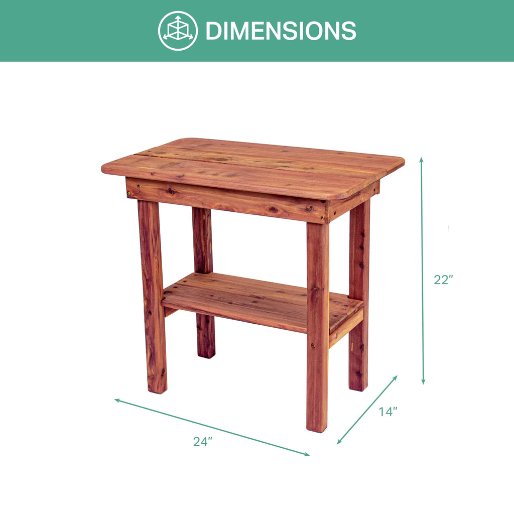 American Furniture Classics Rectangular Side Table, Natural Cedar