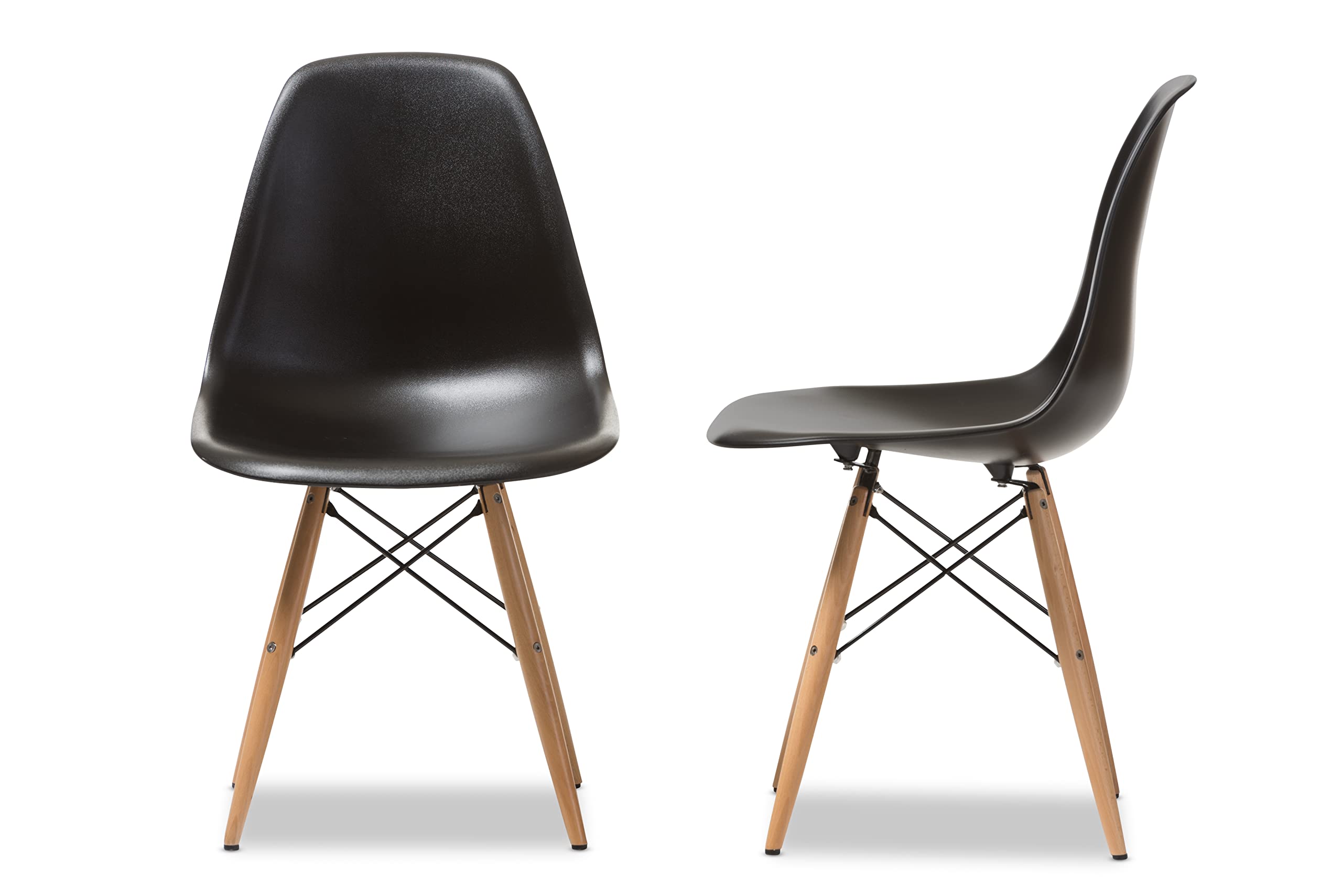 Baxton Studio Azzo Chair, Set Of 2, Black