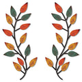 Zhengmy 2 Pieces Metal Tree Leaf Wall Decor Vine Olive Branch Leaf Wall Art Living Room, Hallway Wall Decor Outdoor Decoration(L