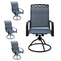 Set Of 4 Patio Swivel Dinning Chairs: 360Swivel & 15 Rocking Motion, Ergonomic High-Back With Weatherproof Teslin Fabric & Metal