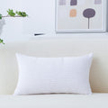 Home Brilliant Oblong Pillow Cover Decorative Striped Corduroy Rectangle Cushion Cover For Couch, 12 X 20 Inch, Pure White