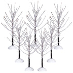 7 Pieces Mini Christmas Decor Trees,Snow Covered Branch Village Trees,Artificial Christmas Village Displays Tree, Winter Snow Mo