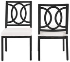 Crosley Furniture Chambers 2-Piece Outdoor Chair Set, Dining Patio Chairs for Deck, Backyard, Matte Black with Creme Cushions