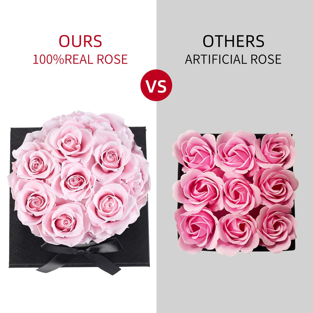Preserved Roses In A Box - Forever Flowers, Immortal Roses, Eternal Rose Preserved Flowers For Delivery Prime Mothers Day & Vale
