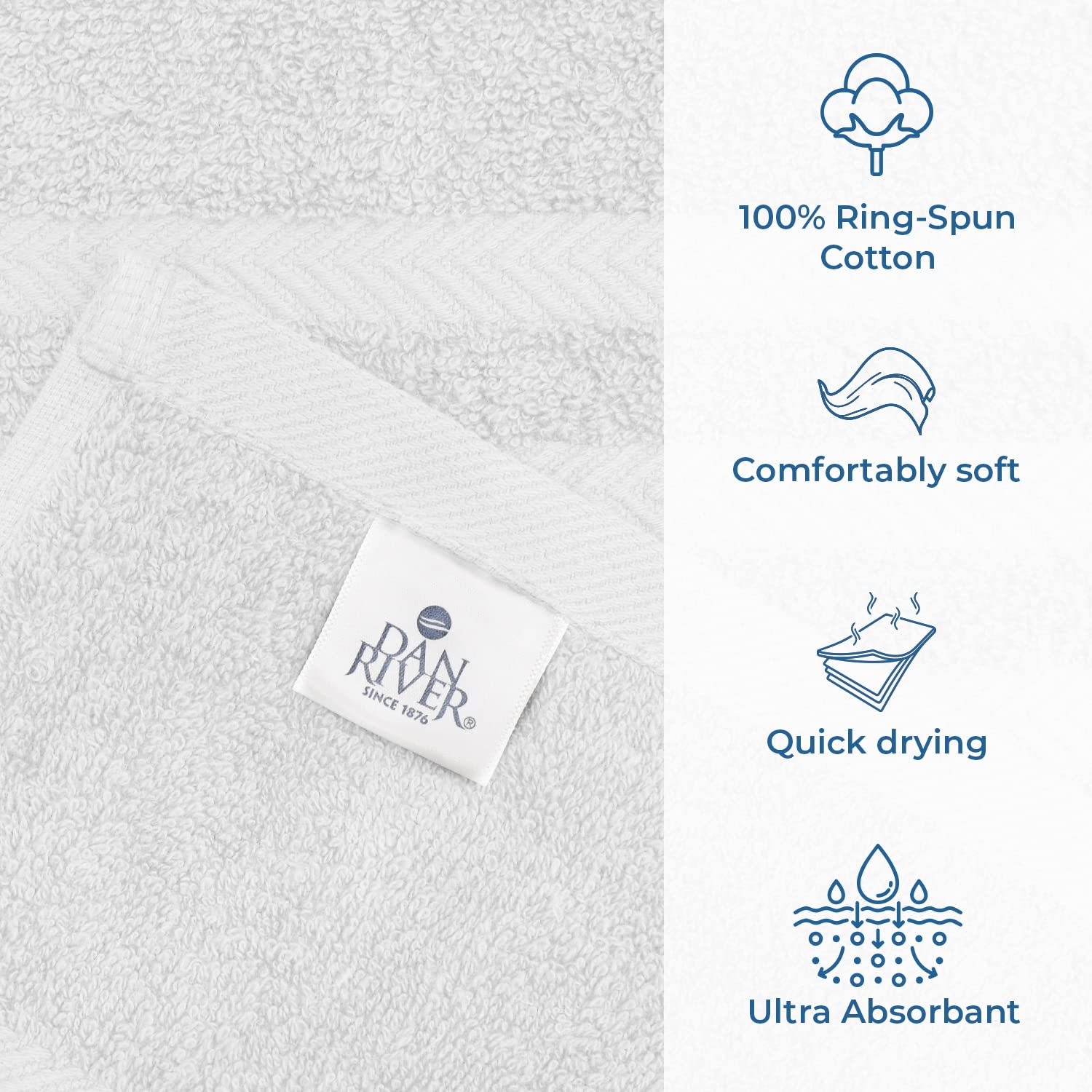 Dan River Bath Sheets Set Of 2 - 550 Gsm Ultra Super Soft & Highly Absorbent Sheets - 100% Cotton Jumbo Large Bath Towels For Ba