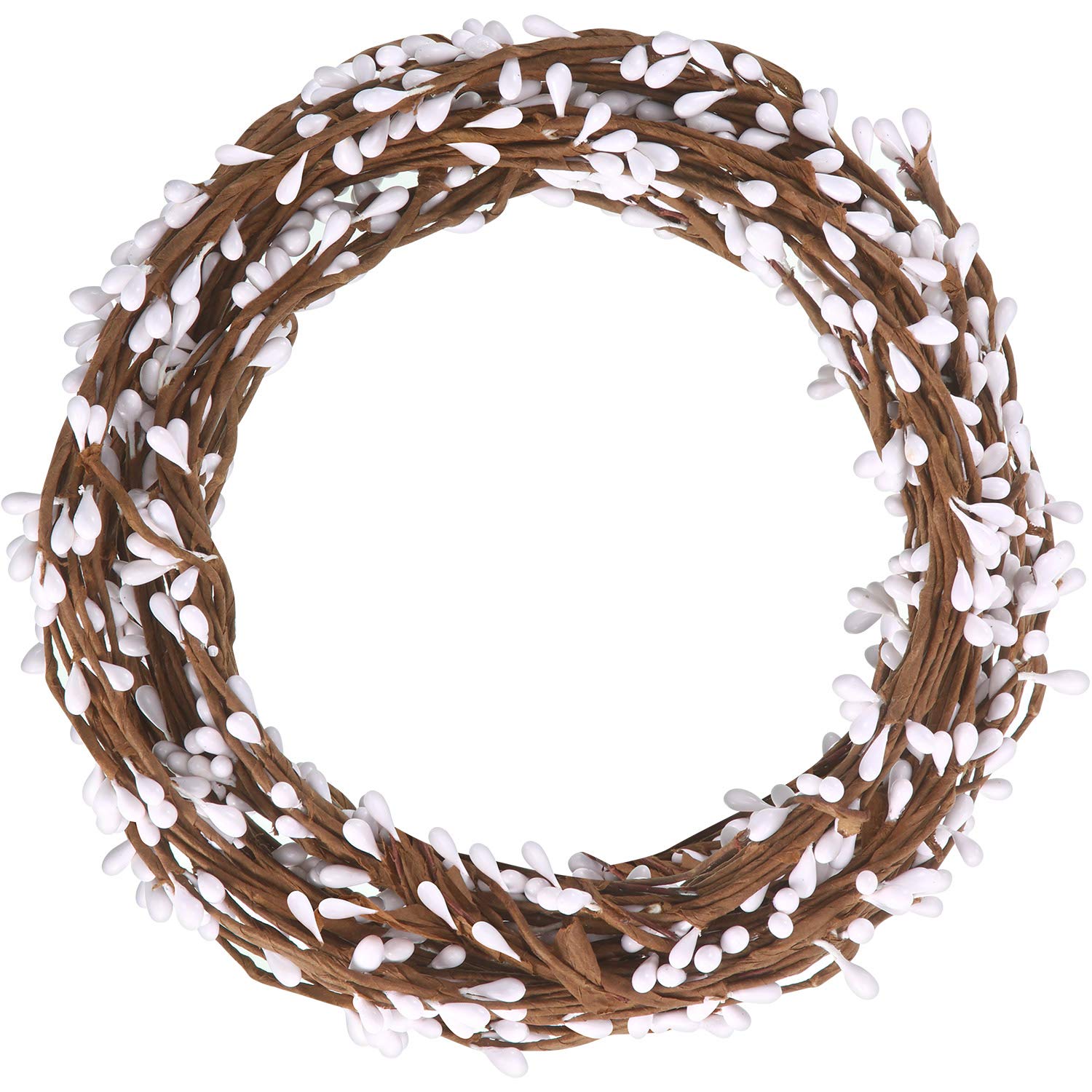 WILLBOND 64 Feet Ply Pip Berry Garland for Christmas Winter Indoor Outdoor Decor Head Wreaths Wedding Crowns (White, 30 Packs)
