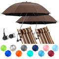 NBtoUS 2 PACK Chair Beach Umbrella with Clamp, 360  Adjustable Umbrellas for Chair, UPF50+ Umbrellafor Beach Chair, Patio Chair,