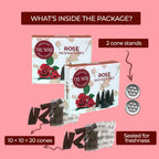 Rose Incense Cones - Total 20 Cone Incense - Dual Pack Of 10 Insence Cones - Incense Cones Scented - Cone Incense Scents - Insen