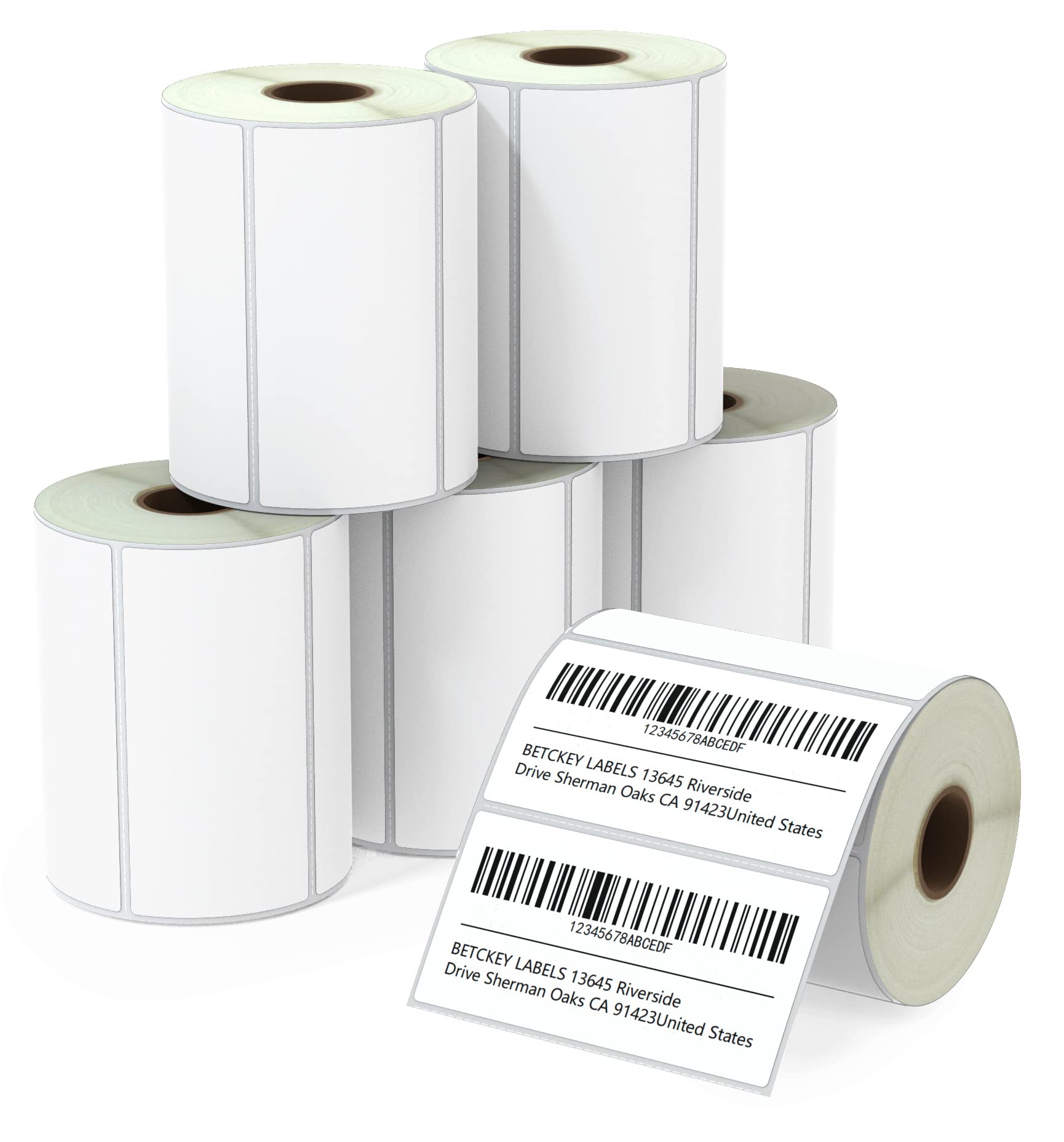 Betckey - 4' X 2' (102 Mm X 51 Mm) Barcode Shipping & Multipurpose Labels Compatible With Zebra & Rollo Label Printer,Premium