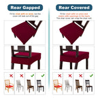 Genina Waterproof Seat Covers For Dining Room Chair Covers Waterproof Dining Chair Covers (6 Pcs-Rear-Covered, Wine Red)