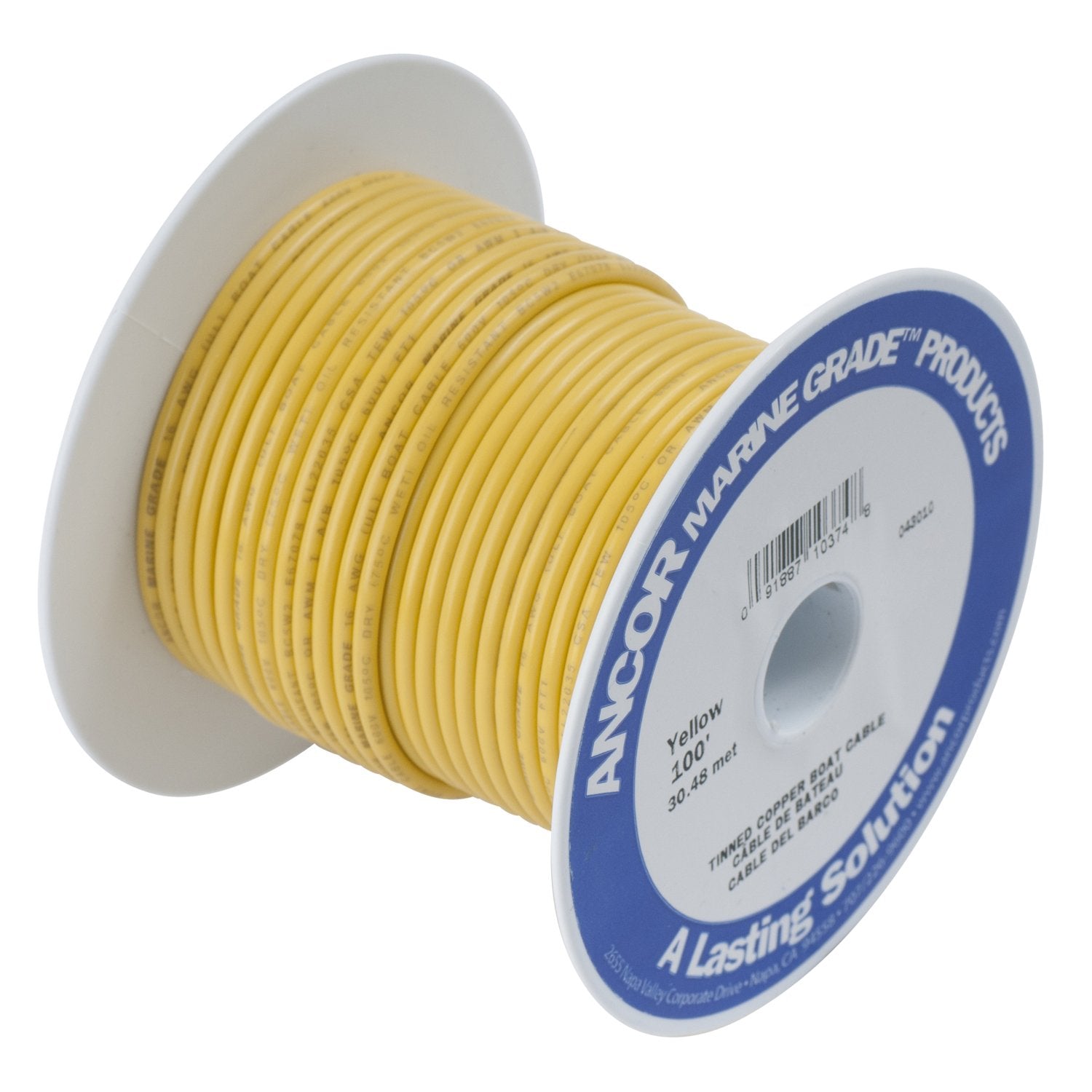 Ancor 183003 Tinned Copper Wire, 16 Awg (1Mm2), Yellow - 25Ft