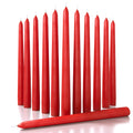 CANDWAX 12 inch Taper Candles Set of 12 - Dripless and Smokeless Candle Unscented - Slow Burning Candle Sticks - Red Candles