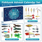 Movinpe Fishing Advent Calendar For Adult Men Teen Boys, 2024 Fishing Lure Christmas Gifts, 24 Days Topwater Lures Fishing Spoon