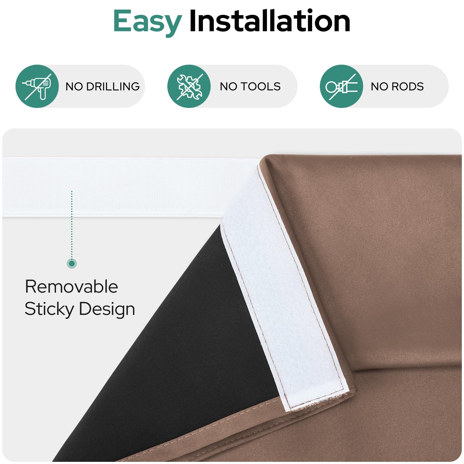 Homeideas 100% Blackout Sidelight Curtains For Front Door, Side Door Window Curtains And Small Window, Thermal Insulated Covering, 1 Panel, W12 X L54 Inch, Coffee