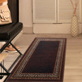 Antep Rugs Alfombras Bordered Modern 2x4 Non-Slip (Non-Skid) Low Pile Rubber Backing Kitchen Area Rug (Brown, 23 x 4)