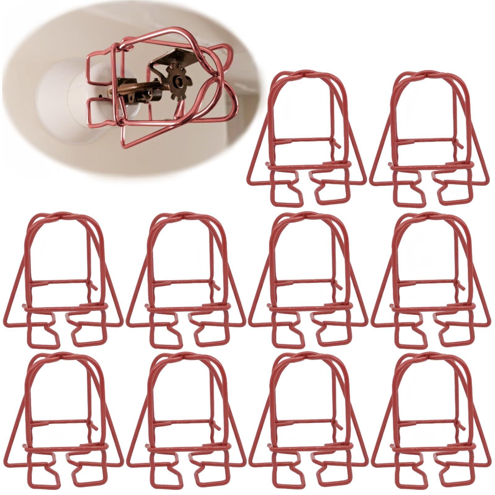 Happy Tree (10 Pack) 3/4' Ips Red Fire Sprinkler Head Guard For Pendent & Upright & Horizontal Sidewall Head - Double Hook