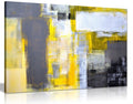 Office Art Grey And Yellow Abstract Art Painting Canvas Wall Art Picture Print (24X16)