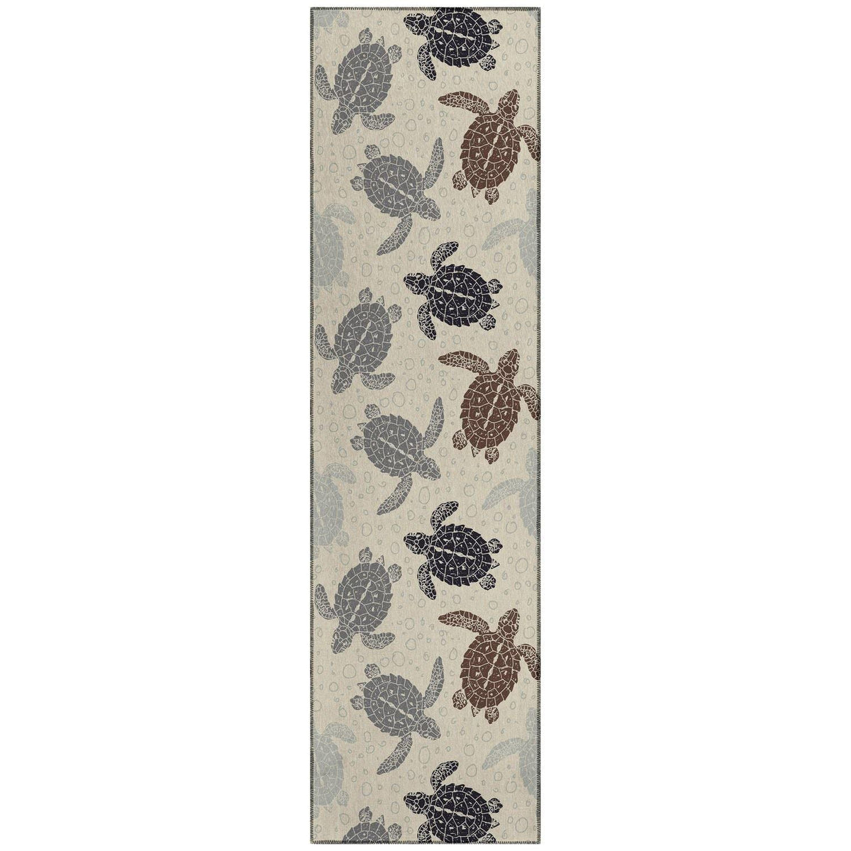 Seabreeze Sz13 Beige Coastal Rug Runner 2' 3&quot; X 7 ' 6&quot;