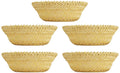 Avika Bamboo Multipurpose Basket (22.86 Cm X 22.86 Cm X 7.62 Cm, Yellow)  Pack Of 5