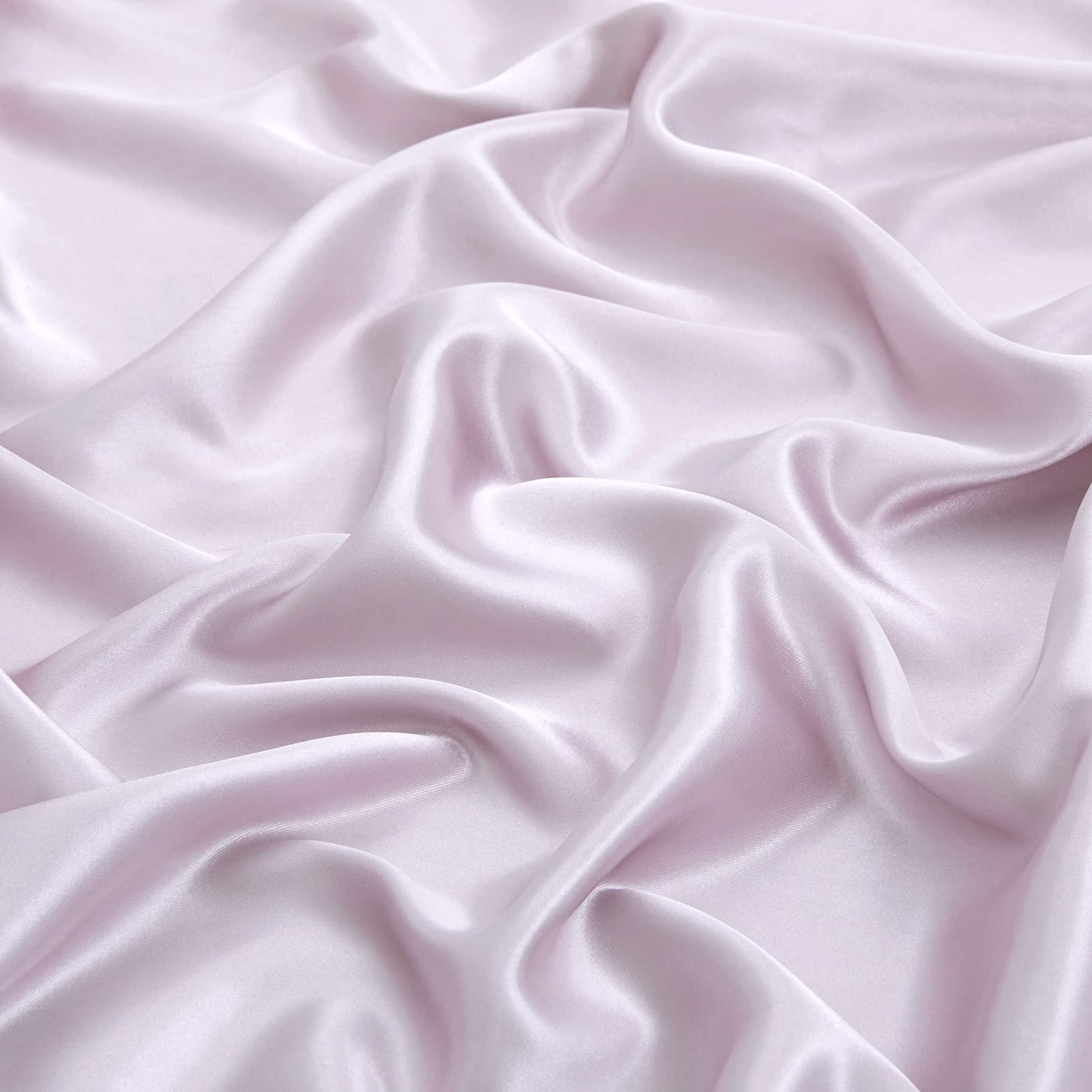 Twin Extra Long Silk Satin Fitted Sheet, Soft Deep Pocket Single Bottom Bed Sheets Sold Separately, Wrinkle Free, Non- Fading, B