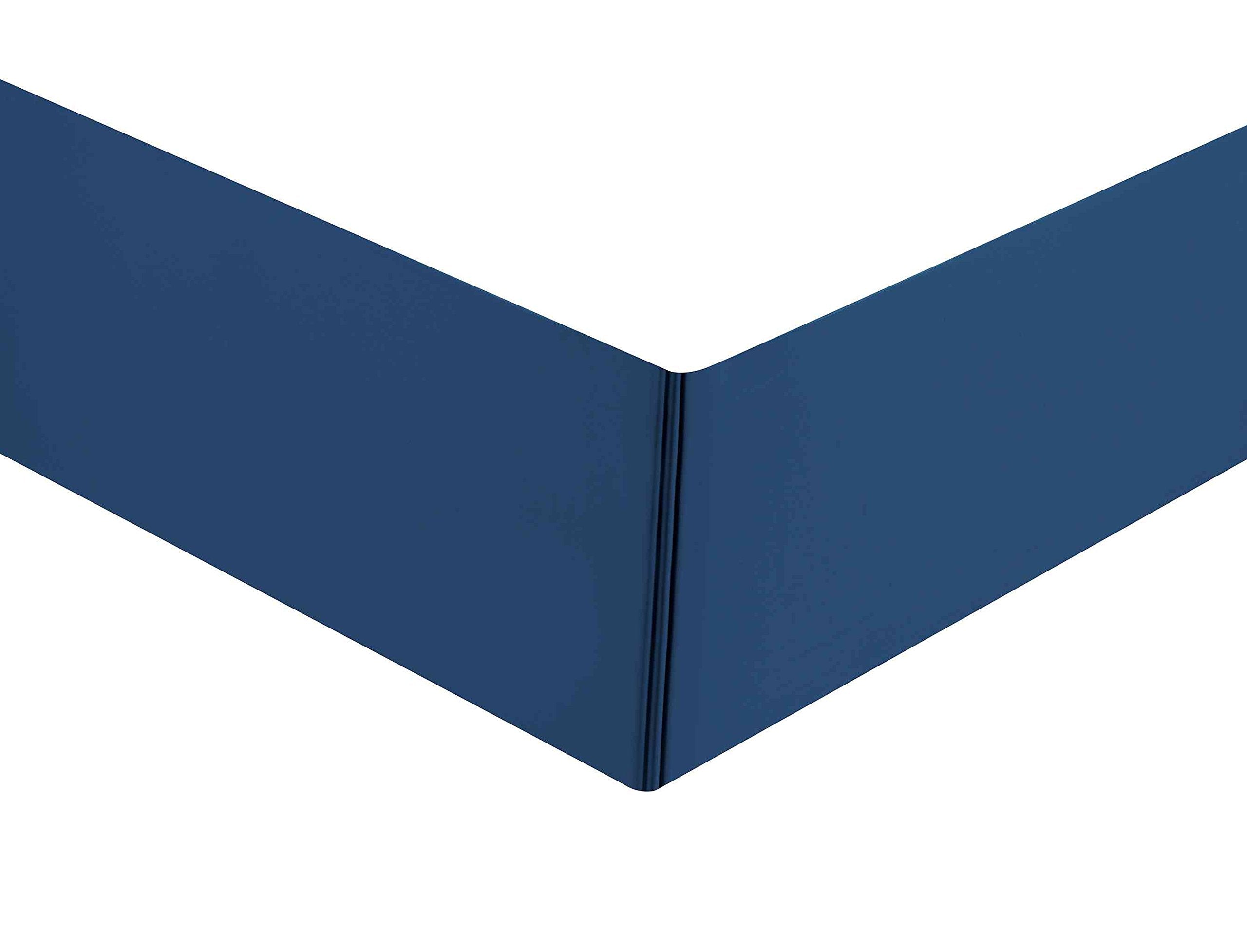 Sheets & Beyond Super Soft Solid Brushed Microfiber 14' Pleated Bed Skirt/Dust Ruffle (King Size, Navy)