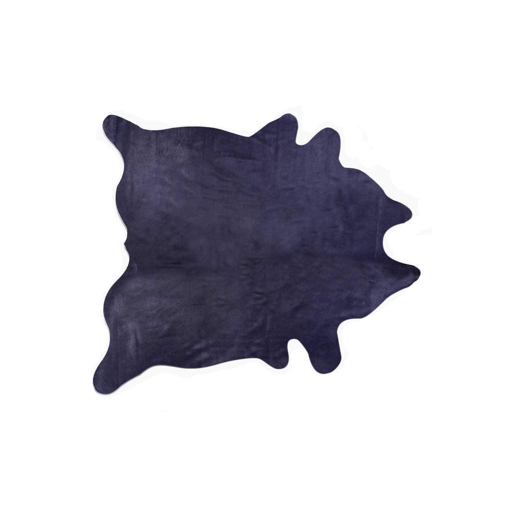 HomeRoots Cowhide, Microsuede 5' x 7' Navy Modern Cowhide Contemporary Area Rugs