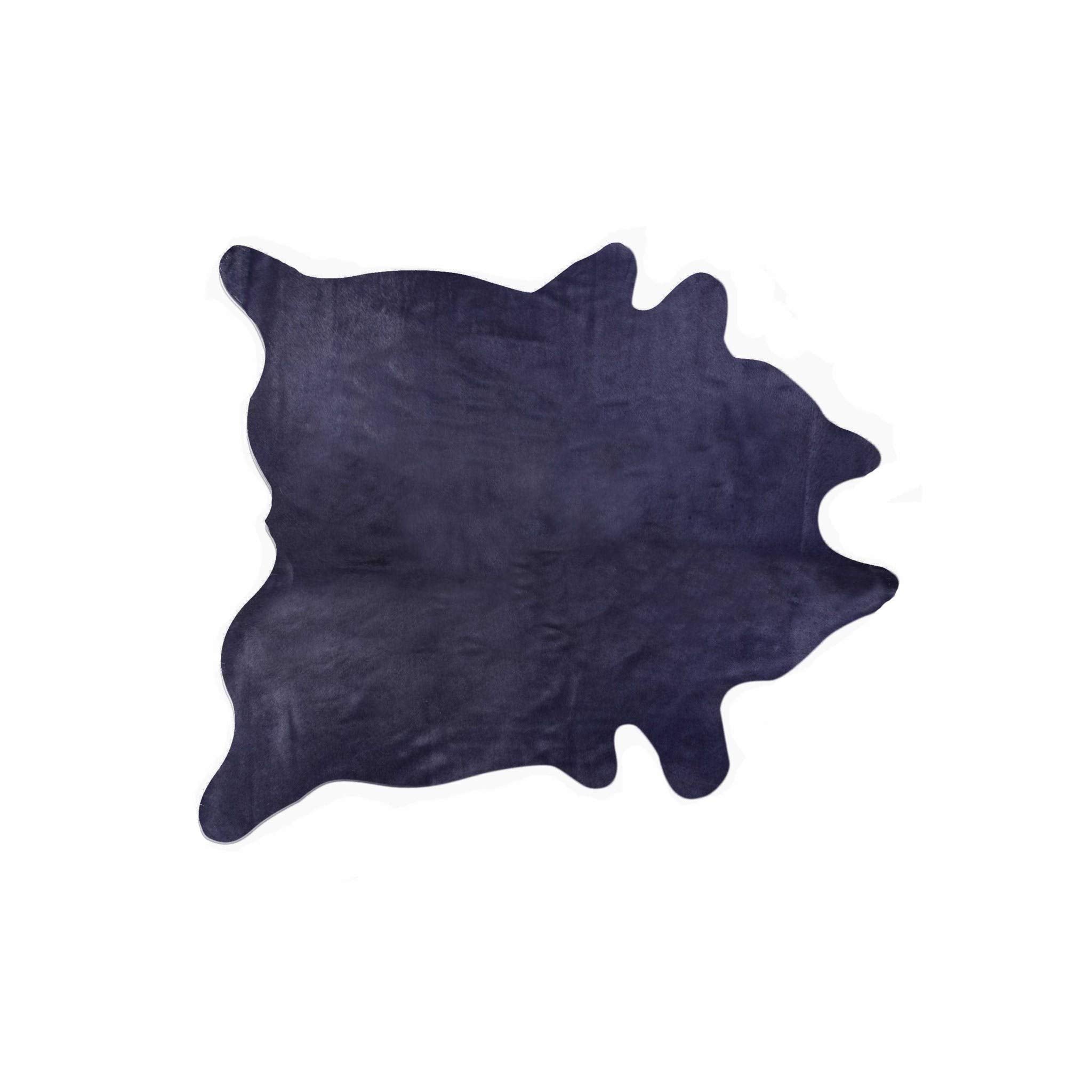 HomeRoots Cowhide, Microsuede 5' x 7' Navy Modern Cowhide Contemporary Area Rugs