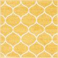 Unique Loom Trellis Frieze Collection Area Rug - Rounded (3' Square, Yellow/ Ivory)