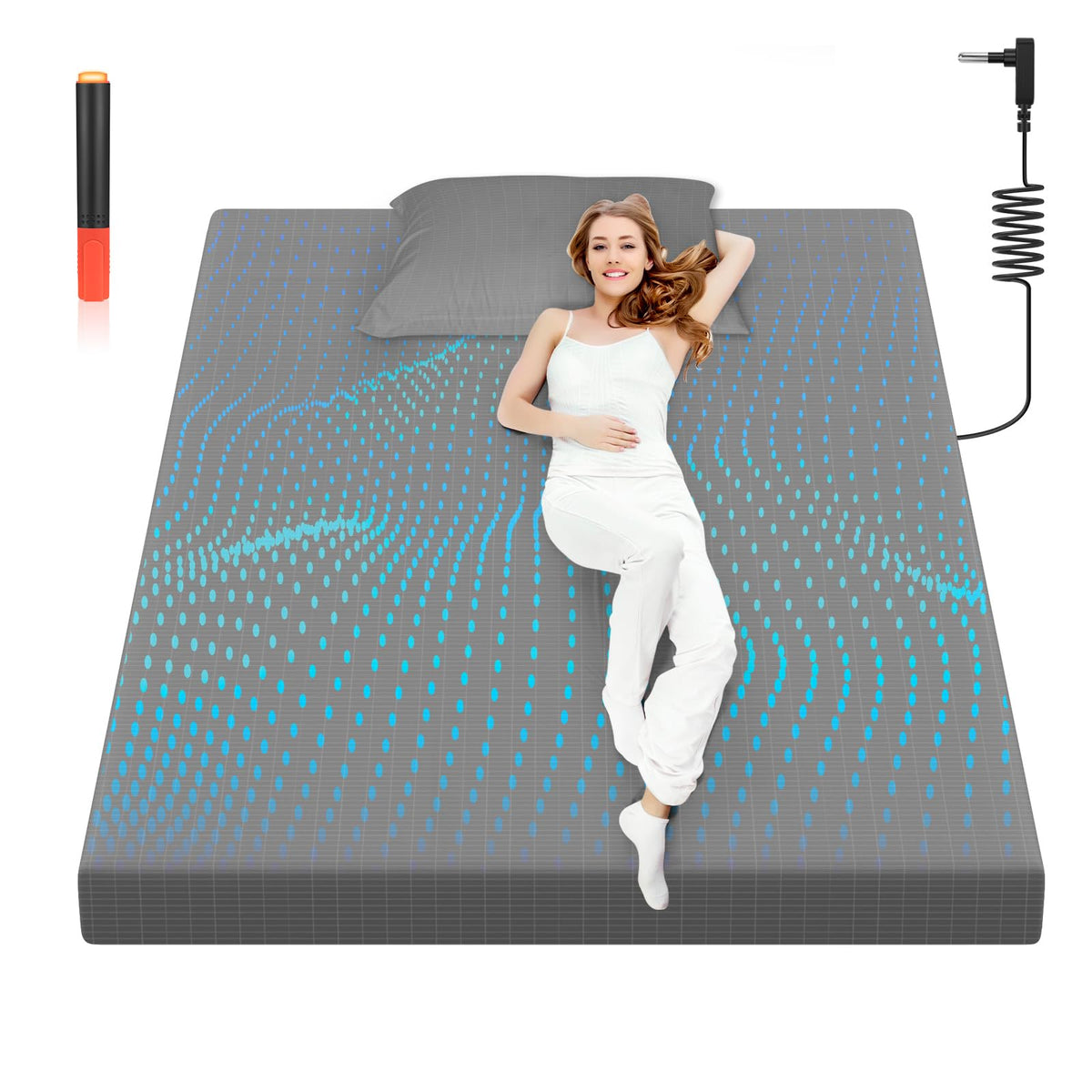 HLLBLL Grounding Fitted Sheets, Grounded Sheet for Improved Sleep,90% Cotton + 10% Pure Silver,Contains Static grounding Wire Te