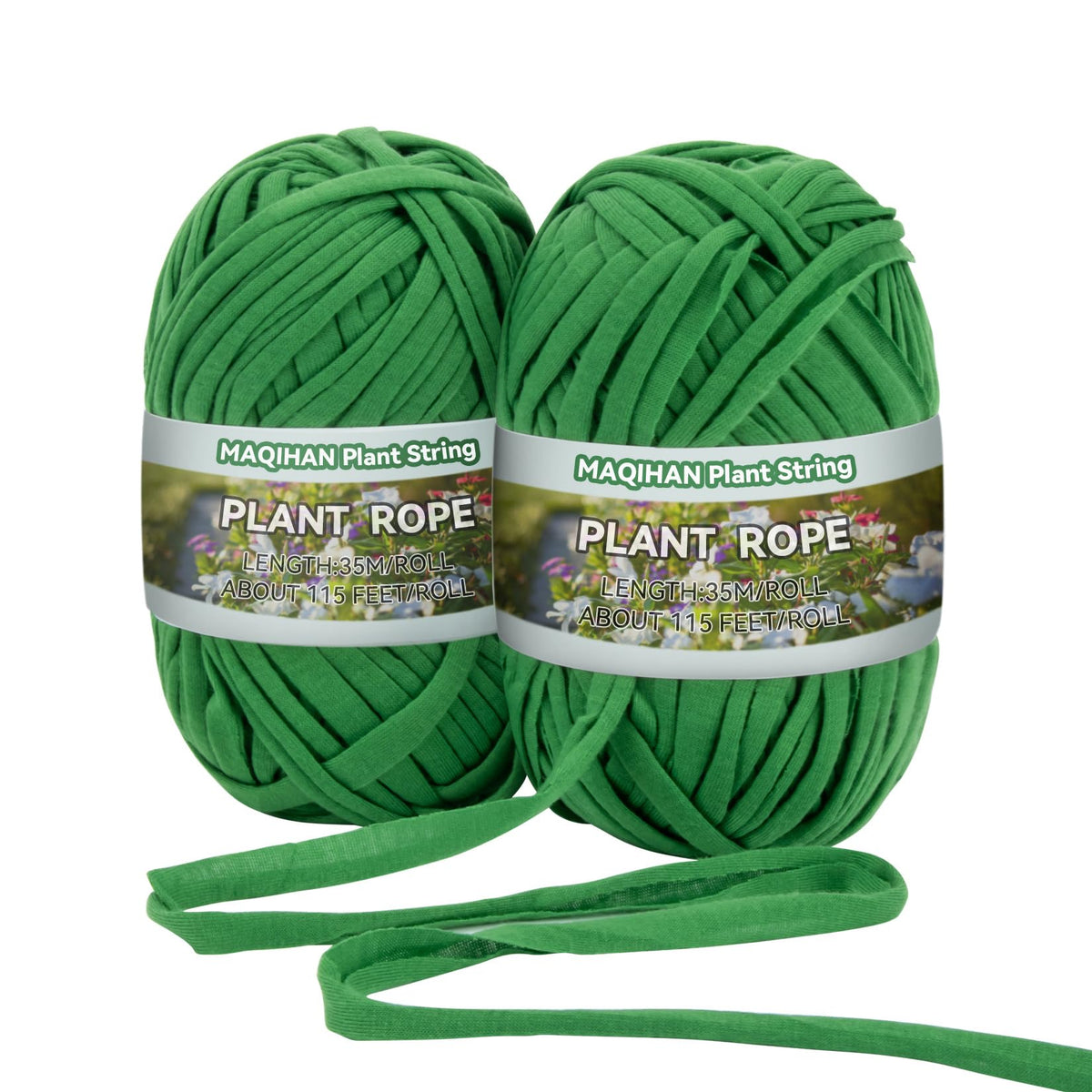 Maqihan 2 Pack Garden String - Plant Ties,Garden Twine,Gardening Tape,Tree Support, Stretchy Ttrap For Plants,Trees,Flowers,Gree