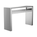 Benjara tble Metal Console Table with One Open Shelf, Silver and Chrome