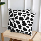 Cow Print Farmhouse Throw Pillow Covers 18X18 Inch Black And White Pillow Case Soft Outdoor Pillowcase Cushion Covers Set Of 2 F