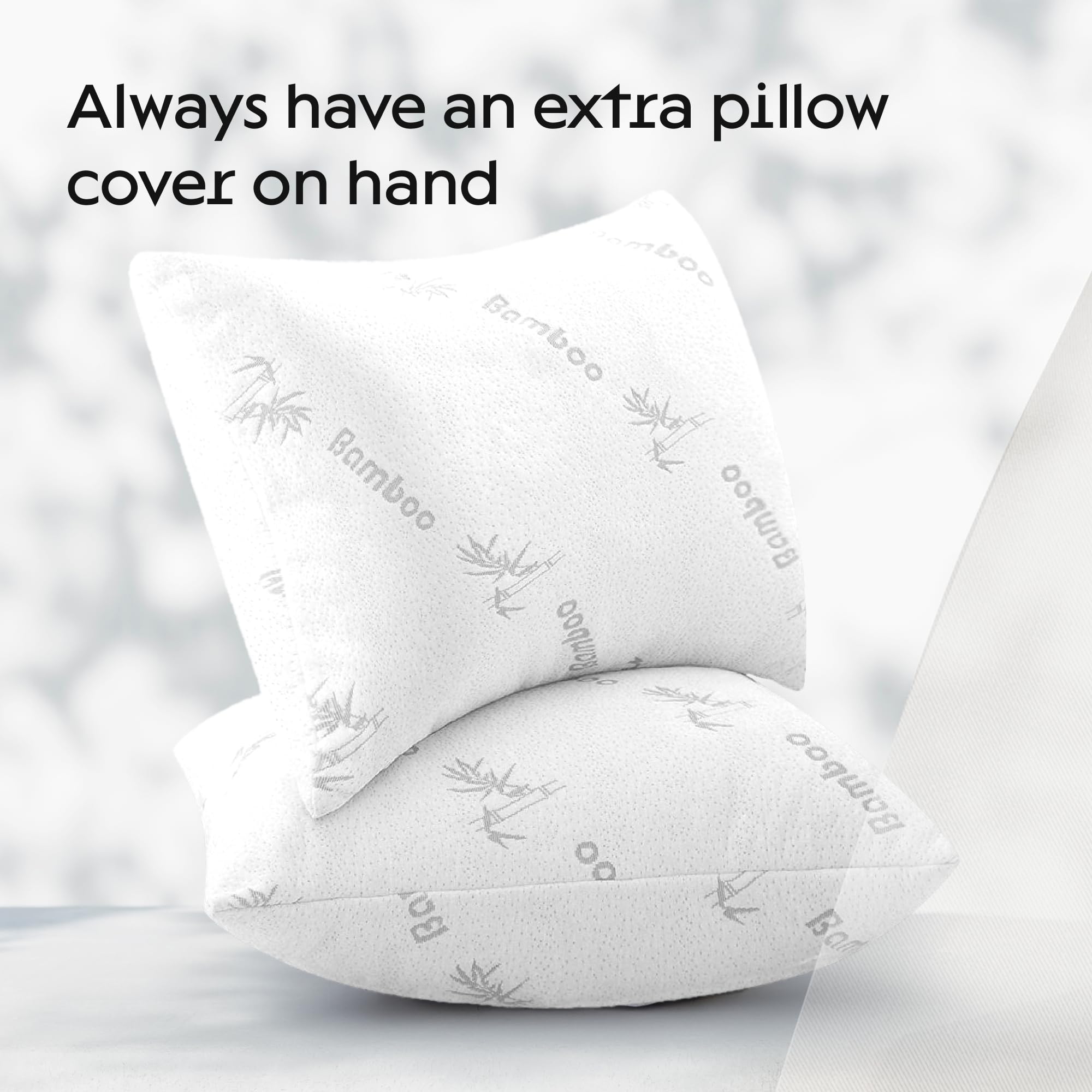 Pillow Protectors With Zipper Queen Size 20X30 Pair Zippered Pillow Case, Cooling, Guaranteed Noiseless Pad, Ultra Plush Absorbe