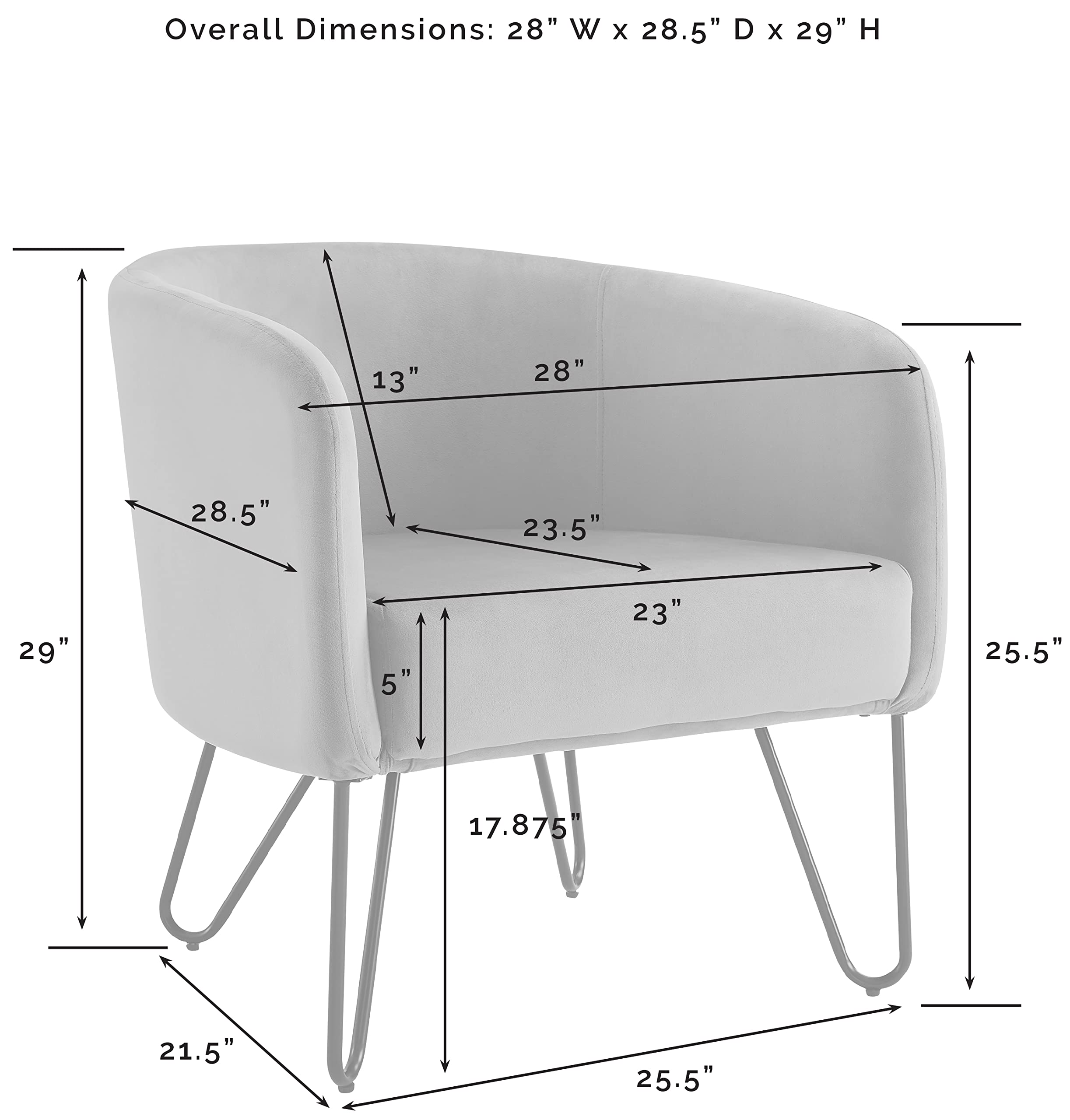 Crosley Furniture Parkway Velvet Living Room Accent Chair, Gray