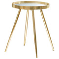 Coaster Kaelyn Mid-Century Metal Round Mirror Top End Table Gold