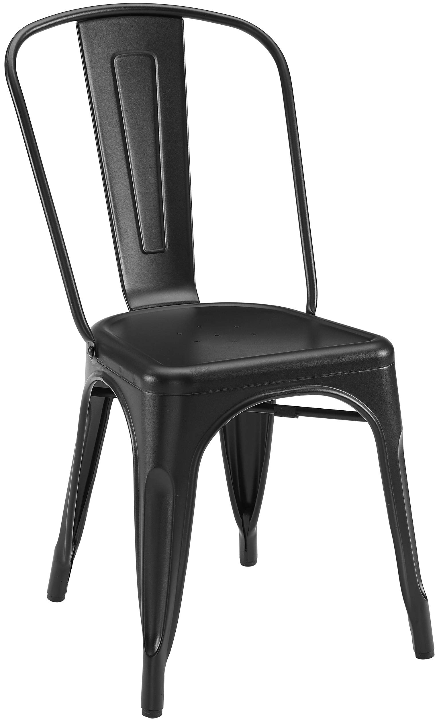 Crosley Furniture Amelia Retro Metal Dining Chair (Set Of 2), 17&quot;, Matte Black