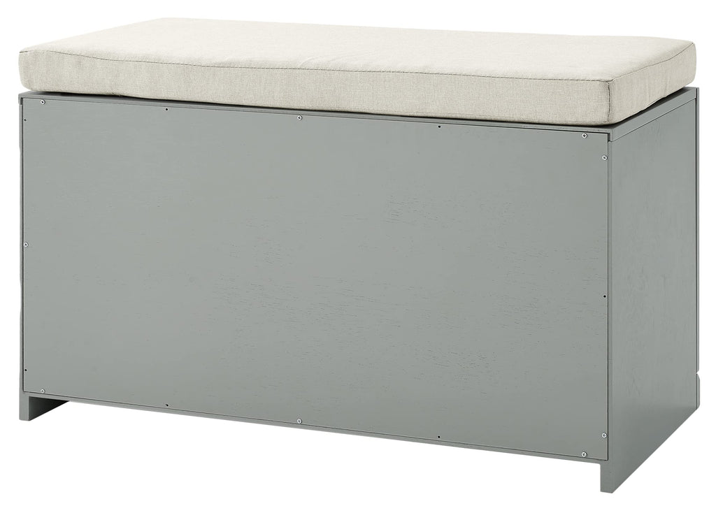 Crosley Furniture Harper Entryway Storage Bench with Shoe Rack Organizer Drawer, Gray