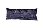 HomeRoots Grey 35' Black Austin Nighttime Skyline Lumbar Decorative Pillow