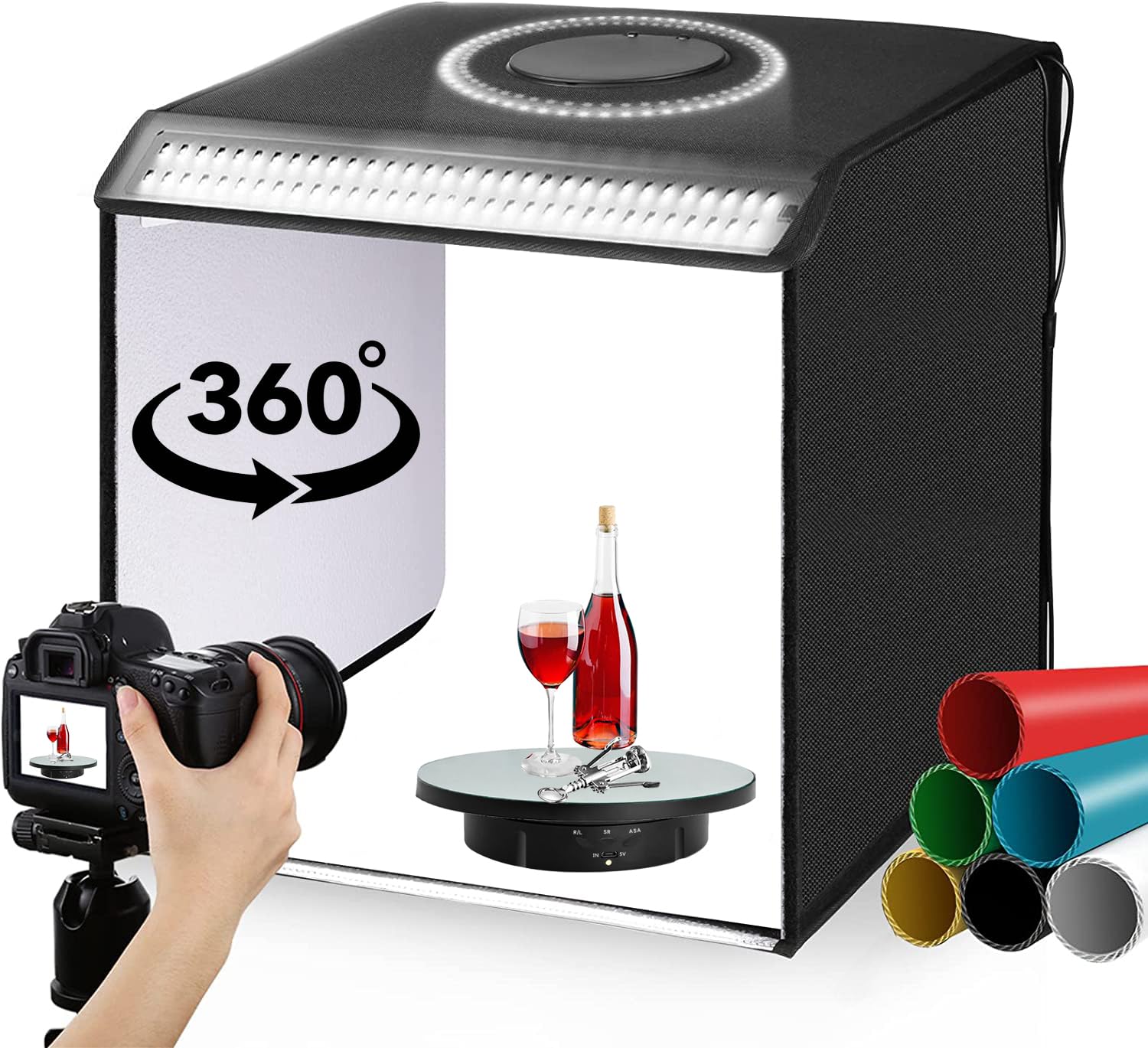 Jayegt 2 In 1 / 3 In 1 Motorized Rotating Display Stand With Replacement Cover,Max 22Lbs Load , 360 Degree Electronic Turntable