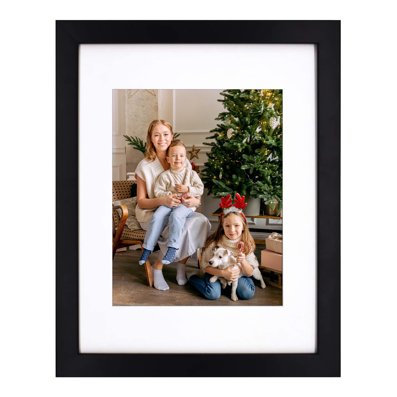 Golden State Art 11x14 Photo Wood Frame with Mat for 8x10 Picture BLACK