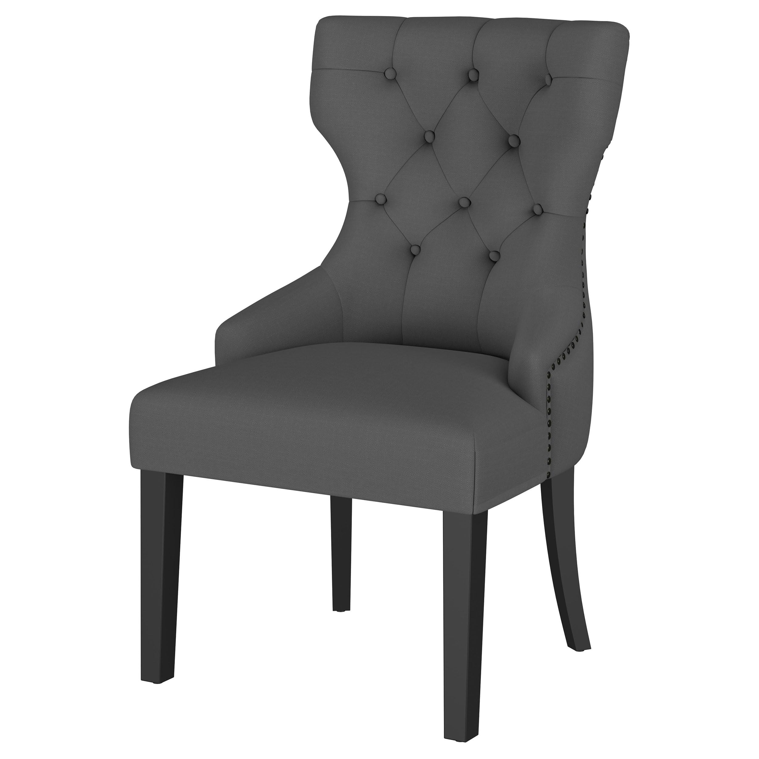 Coaster Home Furnishings Baney Fabric Upholstered Dining Side Chair Grey and Black