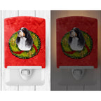 Caroline'S Treasures Sc9092Cnl Springer Spaniel Christmas Wreath Ceramic Night Light Compact, Ul-Certified, Ideal For Bedroom, B